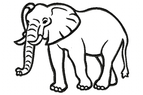Big Elephant Embroidery Design