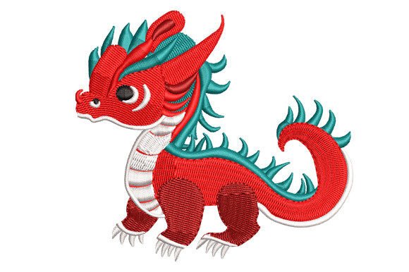 Chinese New Year Dragon Embroidery Design