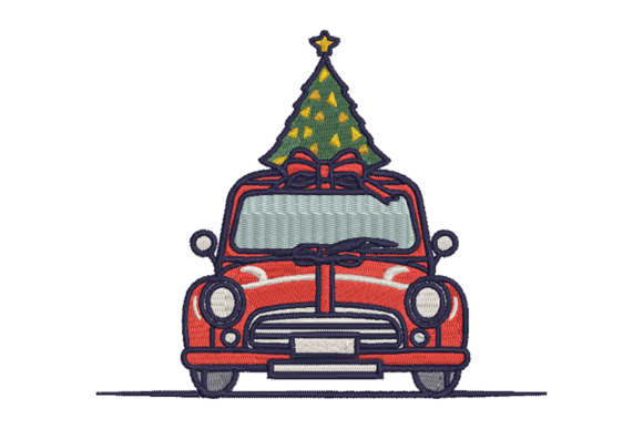 Christmas Car with Tree on Top