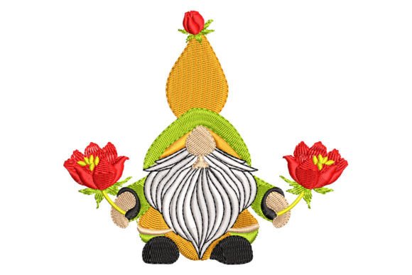 Christmas Gnome with Flowers