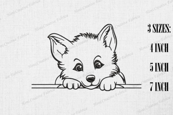 Cute Alaskan Malamute Dog Peeking Wall