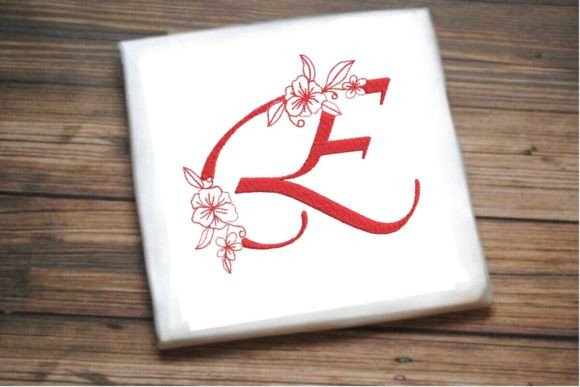 E Floral Monogram Letter