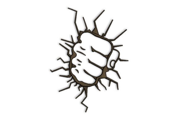 Fist and Punch Embroidery Design