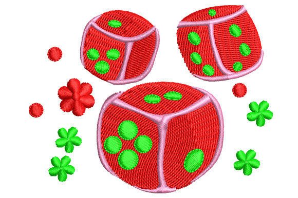 Lucky Dices with Flowers