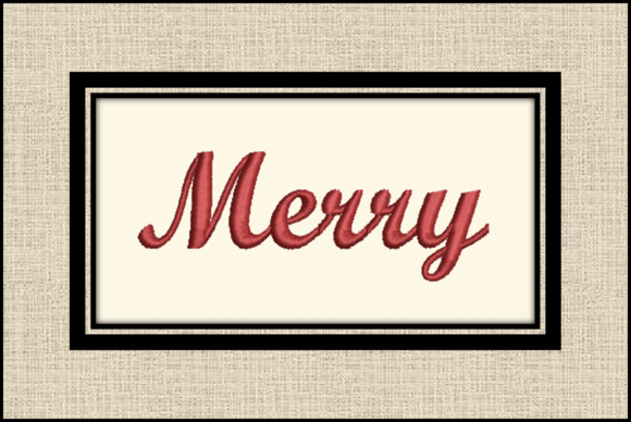 Merry Text Embroidery Design