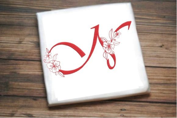 N Floral Monogram Letter