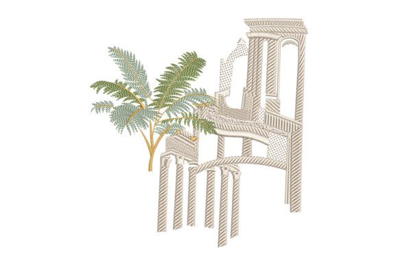 Old Castle with Palm Tree