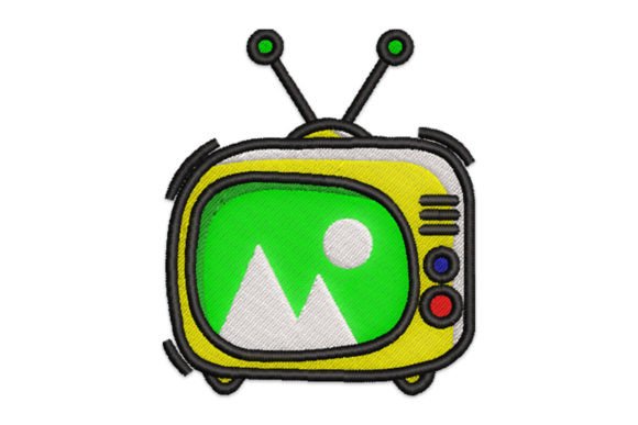 Old Television Embroidery Design