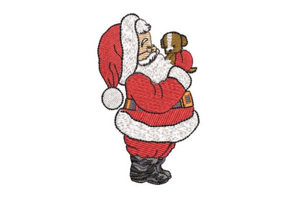 Santa Claus Holding a Dog