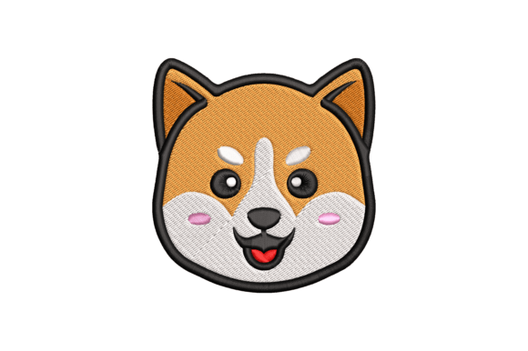 Shiba Head Embroidery Design